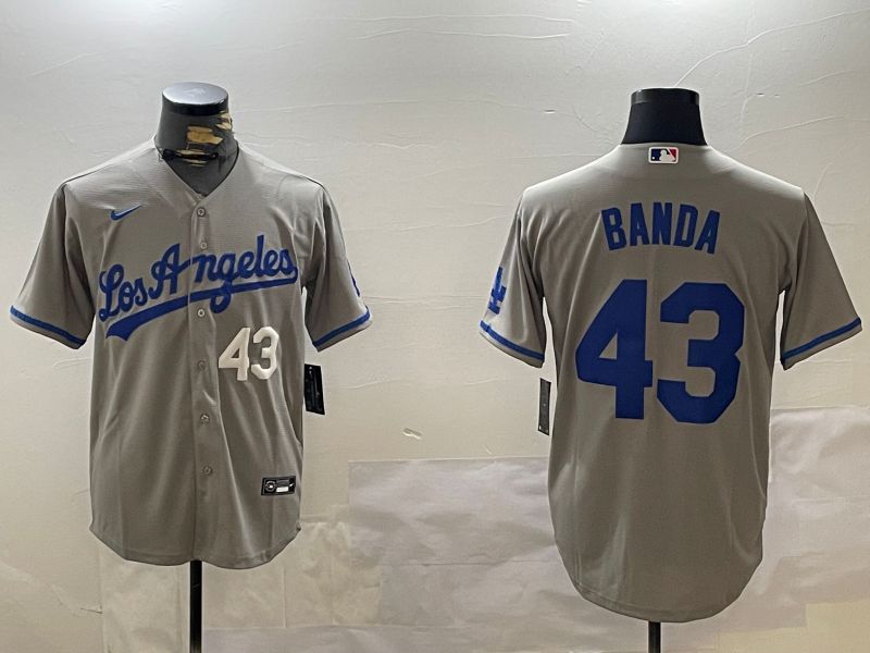 Men Los Angeles Dodgers 43 Banda Grey Game 2024 Nike MLB Jersey style 12091